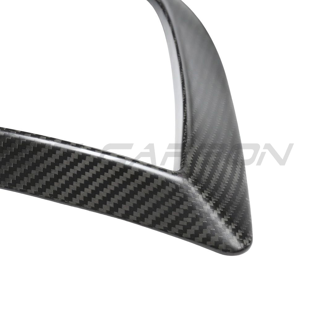 TESLA MODEL 3 2017-2023 CARBON FIBRE FRONT BUMPER CANARDS-Accessories-CT CARBON-CT Carbon - High-quality carbon fiber and gloss black aerodynamic parts for premium sports and luxury vehicles.