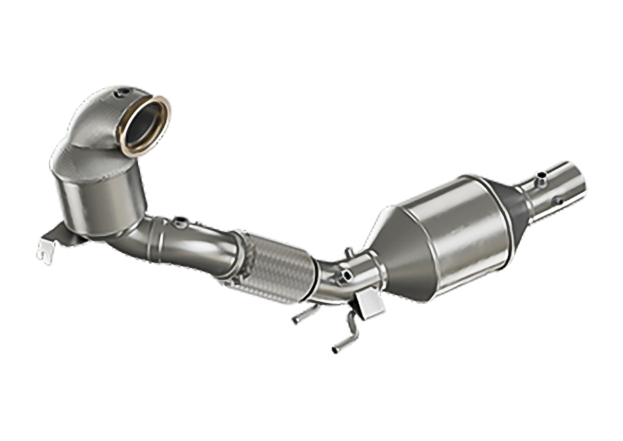 Aulitzky Exhaust | ECE Downpipe 3" (76mm) mit Sport-Kat | passend für VAG 2.0 T(F)SI EA888 Gen.4 FWD OPF | Golf 8 GTI/ CS | Octavia NX RS | Formentor
