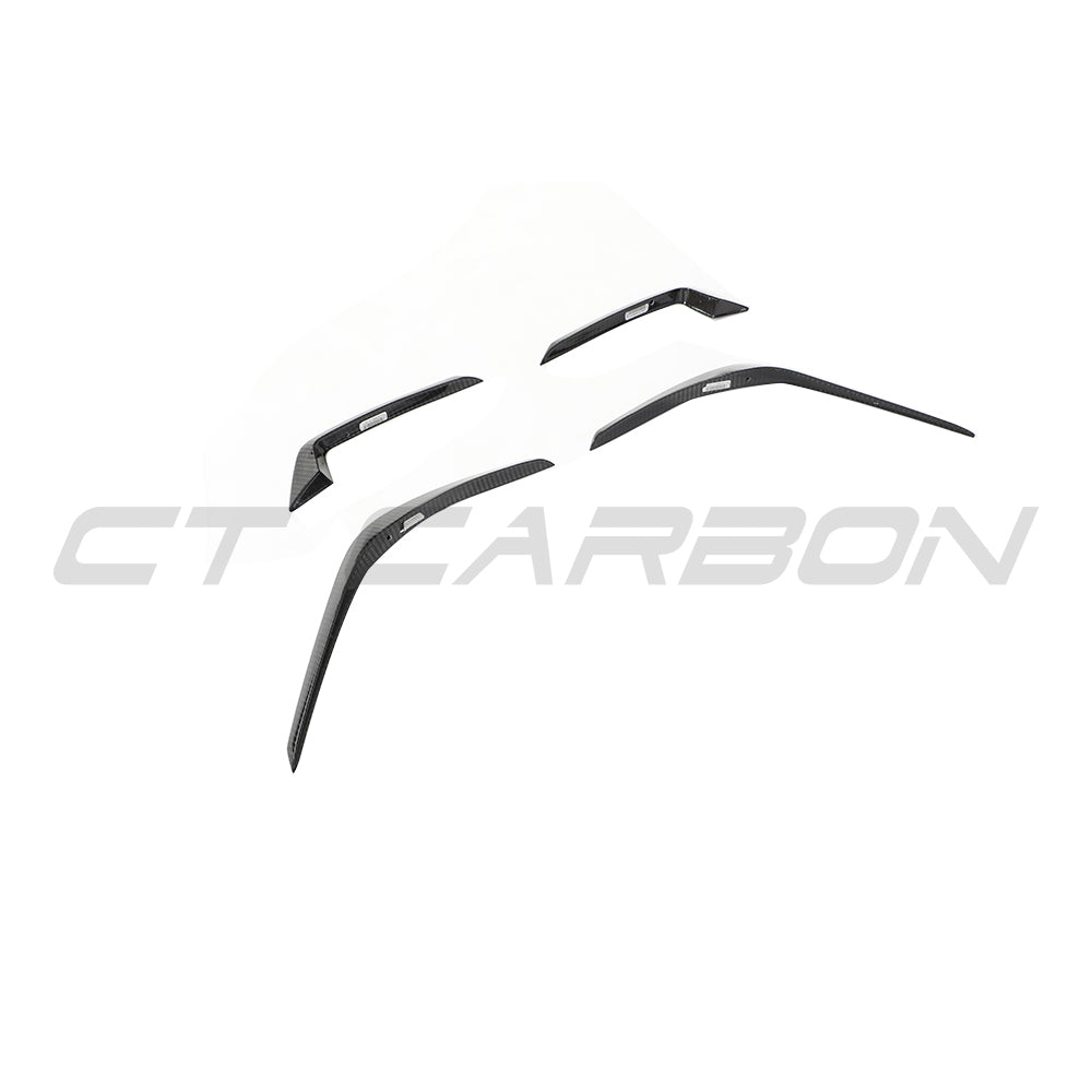 AUDI RS4 B9.5 CARBON FIBRE FRONT CANARDS- CT DESIGN-Accessories-CT CARBON-CT Carbon - High-quality carbon fiber and gloss black aerodynamic parts for premium sports and luxury vehicles.