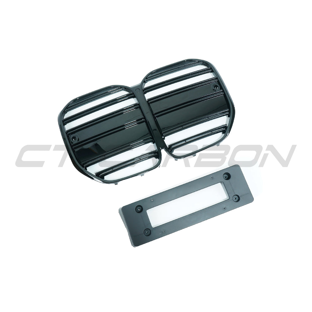 BMW 4 SERIES G22/G23 2020+ GLOSS BLACK GRILLE - GT STYLE-Grille-BLAK BY CT-CT Carbon - High-quality carbon fiber and gloss black aerodynamic parts for premium sports and luxury vehicles.