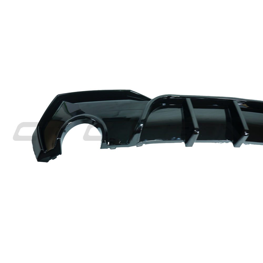 BMW 4 SERIES G22/G23 GLOSS BLACK ROUND TIP DIFFUSER-Diffuser-BLAK BY CT-CT Carbon - High-quality carbon fiber and gloss black aerodynamic parts for premium sports and luxury vehicles.