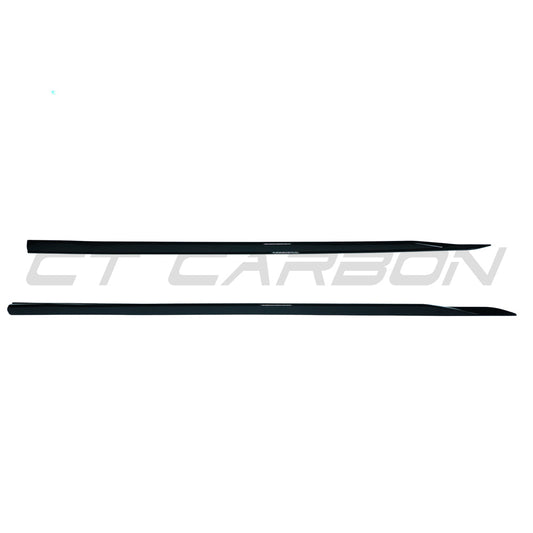 BMW 5 SERIES G60 2023+ GLOSS BLACK SIDE SKIRTS-Side Skirts-BLAK BY CT-CT Carbon - High-quality carbon fiber and gloss black aerodynamic parts for premium sports and luxury vehicles.