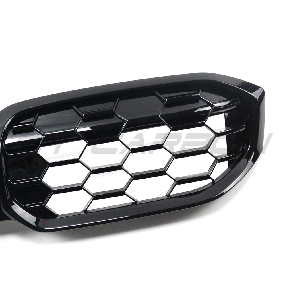 BMW G20/G21 3 SERIES LCI GLOSS BLACK FRONT GRILLE-Grille-BLAK BY CT-CT Carbon - High-quality carbon fiber and gloss black aerodynamic parts for premium sports and luxury vehicles.