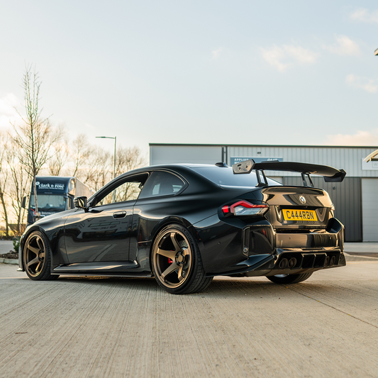 BMW G87 M2 & G42 2 SERIES CARBON FIBRE SWAN NECK WING - CT DESIGN-Spoiler-CT CARBON-CT Carbon - High-quality carbon fiber and gloss black aerodynamic parts for premium sports and luxury vehicles.