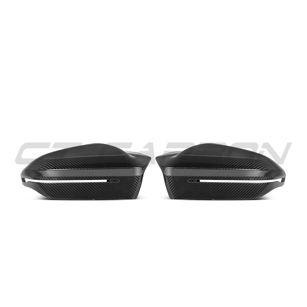 BMW M5 G90, 5 SERIES & i5 M60 G60 PRE-PREG CARBON FIBRE MIRRORS - RHD-Accessories-CT CARBON-CT Carbon - High-quality carbon fiber and gloss black aerodynamic parts for premium sports and luxury vehicles.