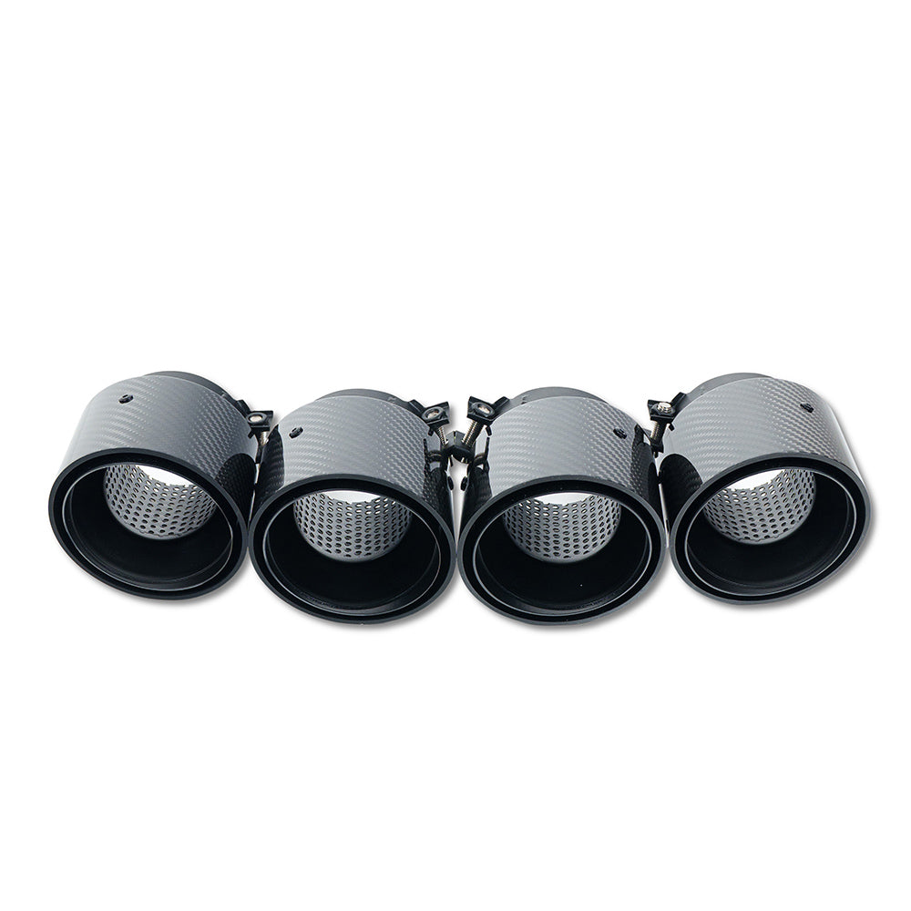 BMW M2, M3, M4 G87/G80/G81/G82/G83 CARBON EXHAUST TIPS - BLACK SLASH CUT (SET OF 4)