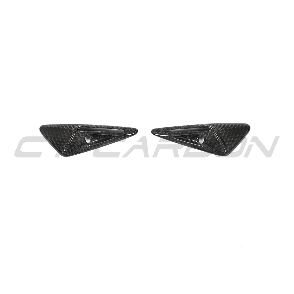 TESLA MODEL 3 2017-2023 CARBON FIBRE SIDE CAMERA COVER-Accessories-CT CARBON-CT Carbon - High-quality carbon fiber and gloss black aerodynamic parts for premium sports and luxury vehicles.