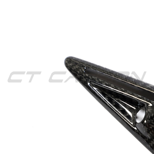 TESLA MODEL 3 2017-2023 CARBON FIBRE SIDE CAMERA COVER-Accessories-CT CARBON-CT Carbon - High-quality carbon fiber and gloss black aerodynamic parts for premium sports and luxury vehicles.