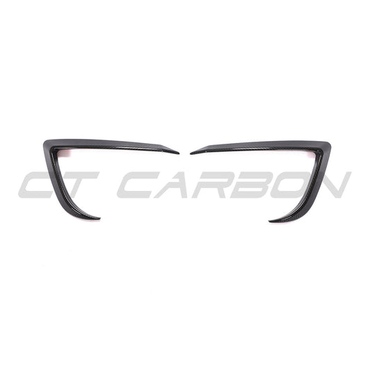 TESLA MODEL 3 2017-2023 CARBON FIBRE FRONT BUMPER CANARDS-Accessories-CT CARBON-CT Carbon - High-quality carbon fiber and gloss black aerodynamic parts for premium sports and luxury vehicles.