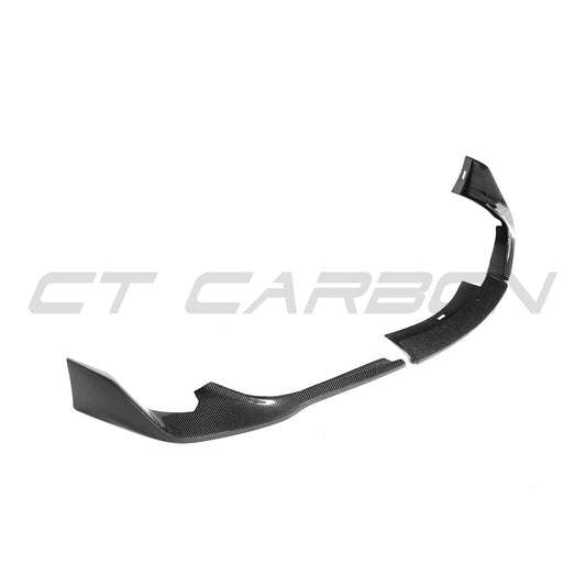 TOYOTA SUPRA 2019+ A90 CARBON FIBRE SPLITTER - V3-Splitter-CT CARBON-CT Carbon - High-quality carbon fiber and gloss black aerodynamic parts for premium sports and luxury vehicles.