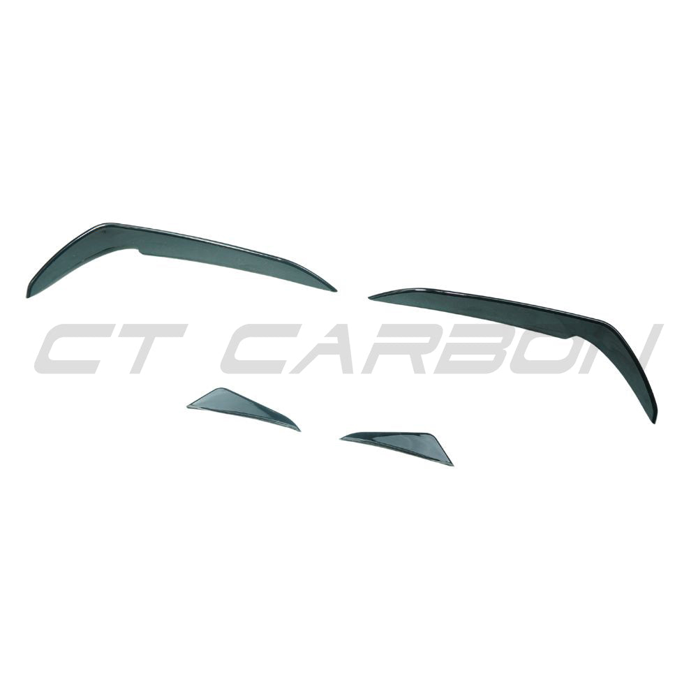 VOLKSWAGEN GOLF GTI/GTD MK7.5 2017-2020 GLOSS BLACK FRONT BUMPER CANARDS-Accessories-BLAK BY CT-CT Carbon - High-quality carbon fiber and gloss black aerodynamic parts for premium sports and luxury vehicles.