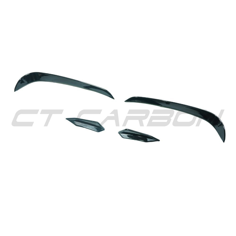 VOLKSWAGEN GOLF R MK7 2013-2017 GLOSS BLACK CANARDS-Accessories-BLAK BY CT-CT Carbon - High-quality carbon fiber and gloss black aerodynamic parts for premium sports and luxury vehicles.