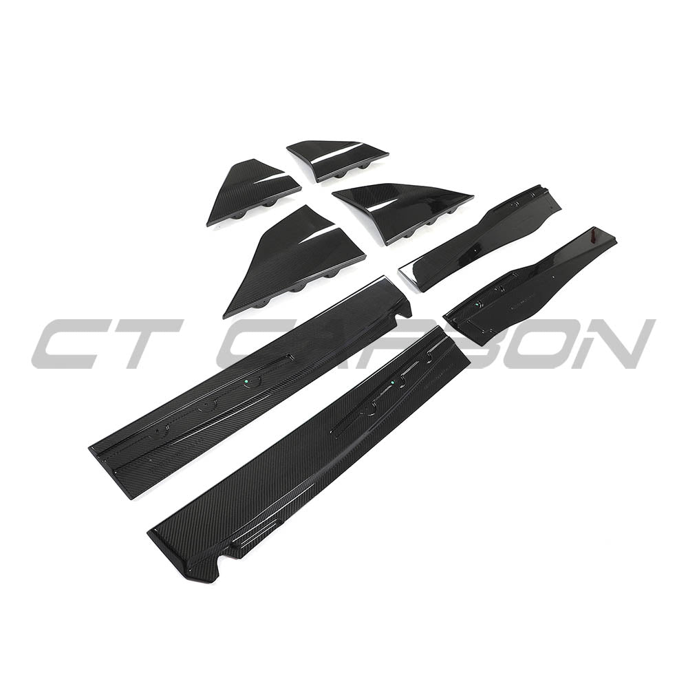MCLAREN 720S CARBON FIBRE SIDE SKIRTS - CT DESIGN-Side Skirts-CT CARBON-CT Carbon - High-quality carbon fiber and gloss black aerodynamic parts for premium sports and luxury vehicles.