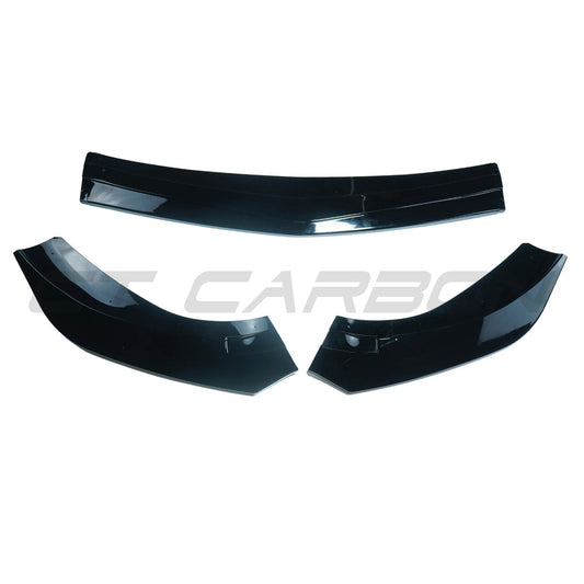 MERCEDES A-CLASS V177 & W177 2018-2022 GLOSS BLACK SPLITTER V2-Splitter-BLAK BY CT-CT Carbon - High-quality carbon fiber and gloss black aerodynamic parts for premium sports and luxury vehicles.