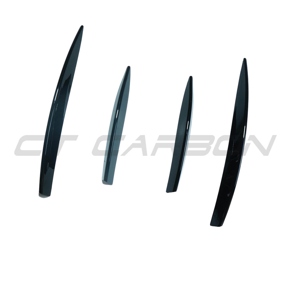 MERCEDES V177 & W177 2023+ A CLASS GLOSS BLACK FRONT LOWER GRILL TRIM-Accessories-BLAK BY CT-CT Carbon - High-quality carbon fiber and gloss black aerodynamic parts for premium sports and luxury vehicles.