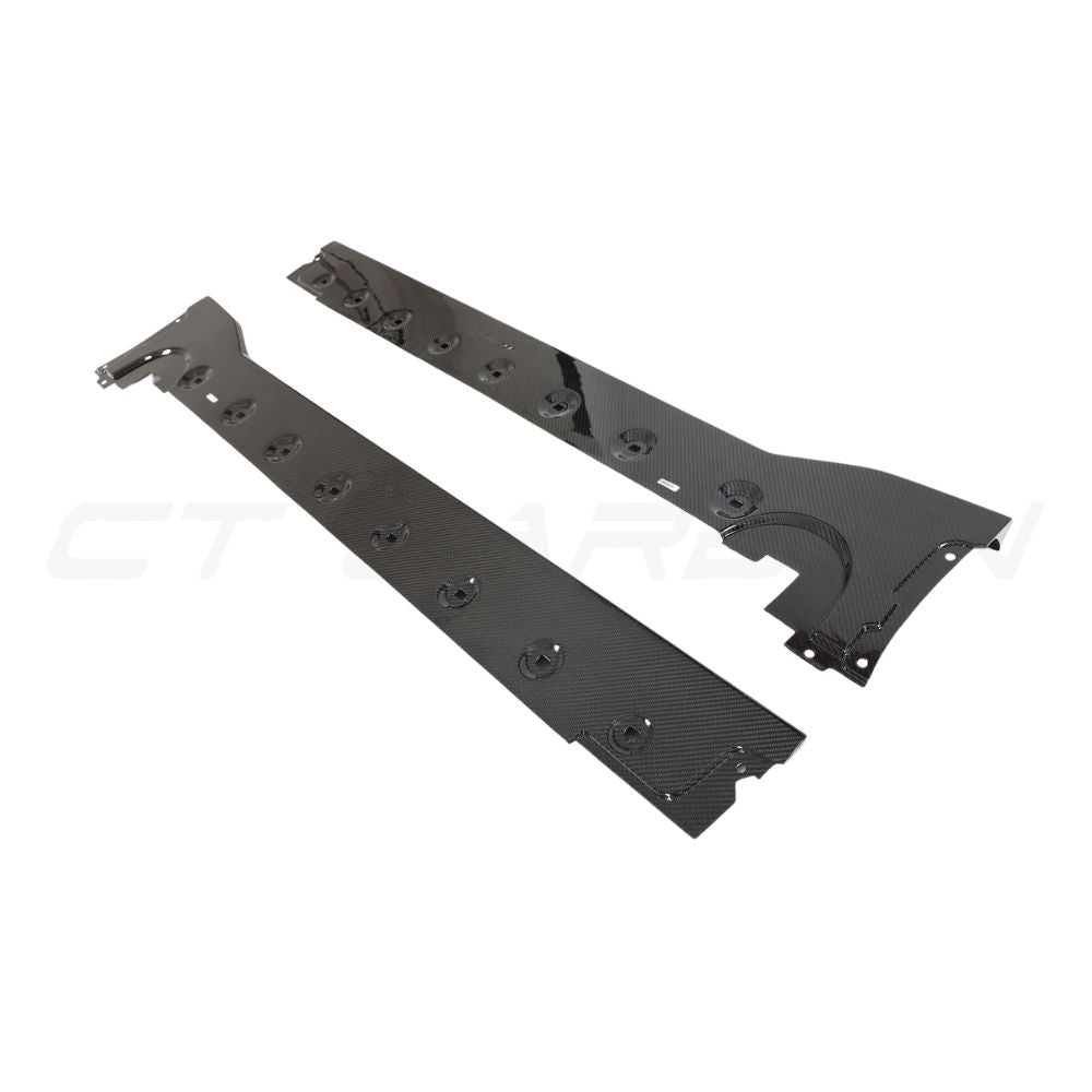PORSCHE 911 992 TURBO S CARBON FIBRE SIDE SKIRTS - CT DESIGN-Side Skirts-CT Carbon-CT Carbon - High-quality carbon fiber and gloss black aerodynamic parts for premium sports and luxury vehicles.