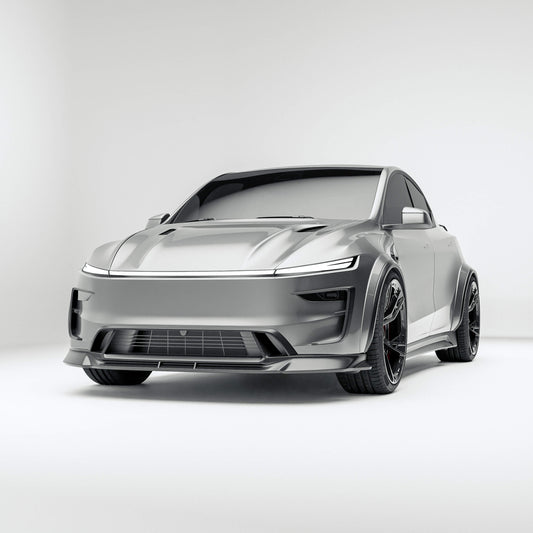 Tesla Model Y Juniper carbon fiber front lip studio view