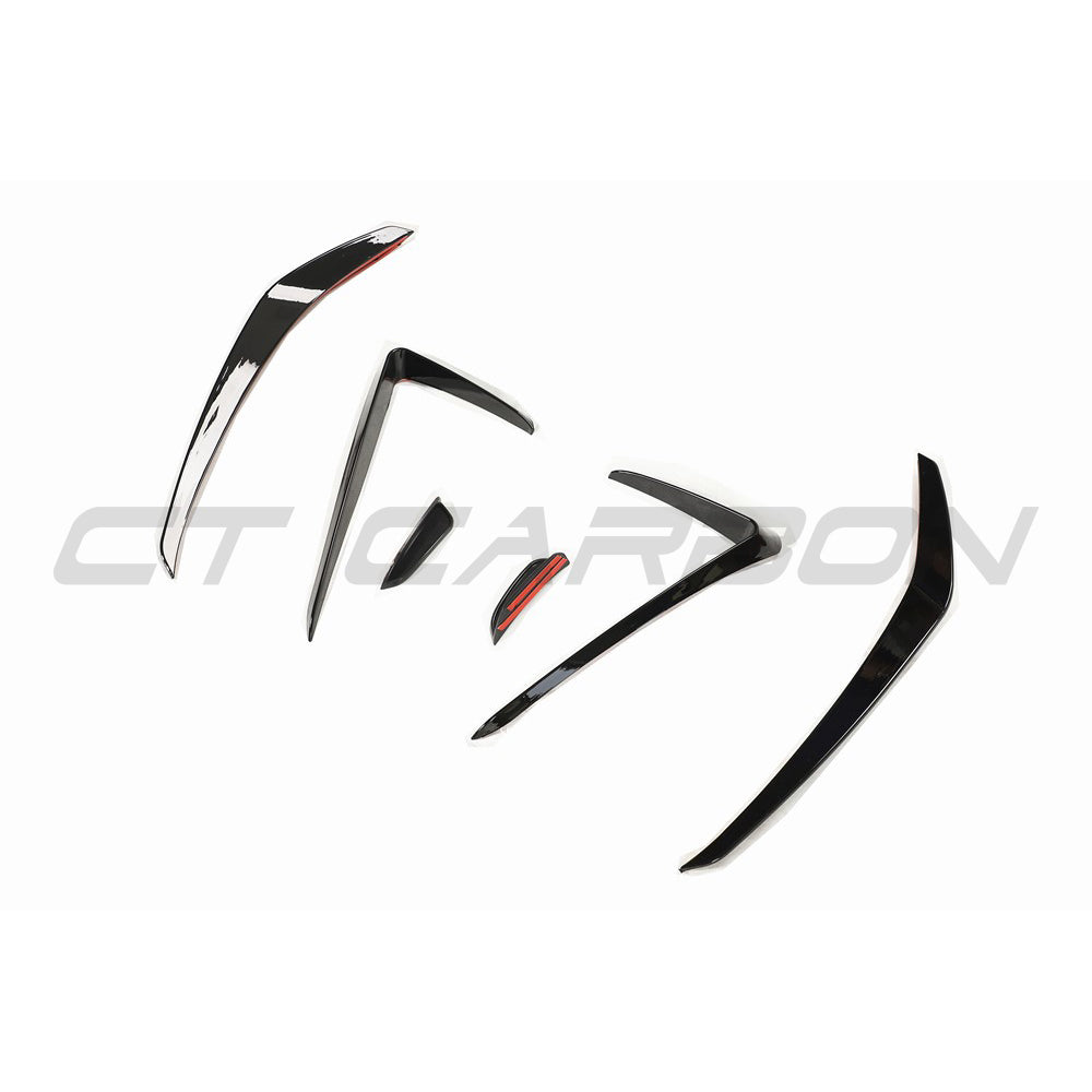 VOLKSWAGEN GOLF MK7.5 GTI FRONT BUMPER CANARDS-Accessories-BLAK BY CT-CT Carbon - High-quality carbon fiber and gloss black aerodynamic parts for premium sports and luxury vehicles.