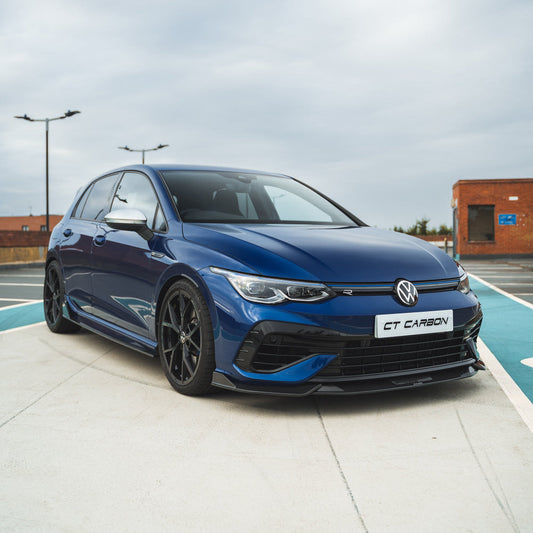 VW GOLF MK8 R CARBON FIBRE SIDE SKIRTS - CT DESIGN-Side Skirts-CT CARBON-CT Carbon - High-quality carbon fiber and gloss black aerodynamic parts for premium sports and luxury vehicles.