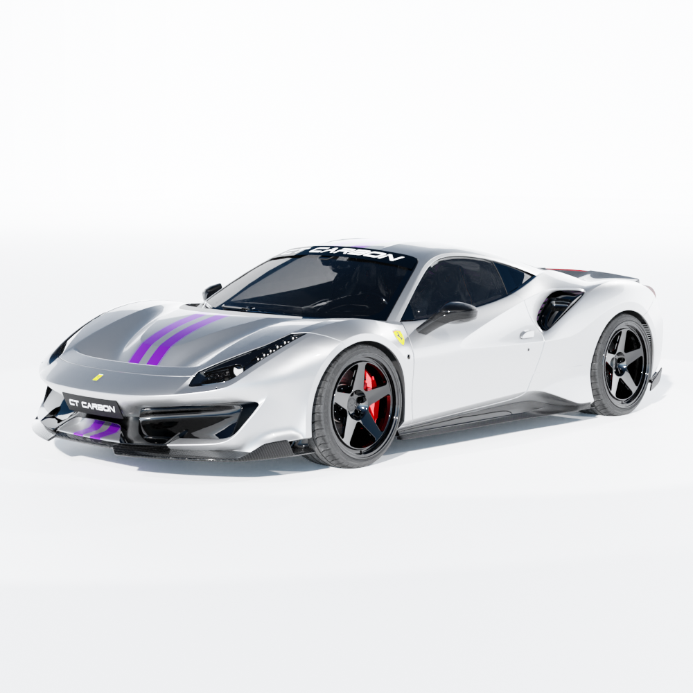 FERRARI 488 PISTA CARBON FIBRE KIT - CT DESIGN-Kit-CT CARBON-CT Carbon - High-quality carbon fiber and gloss black aerodynamic parts for premium sports and luxury vehicles.