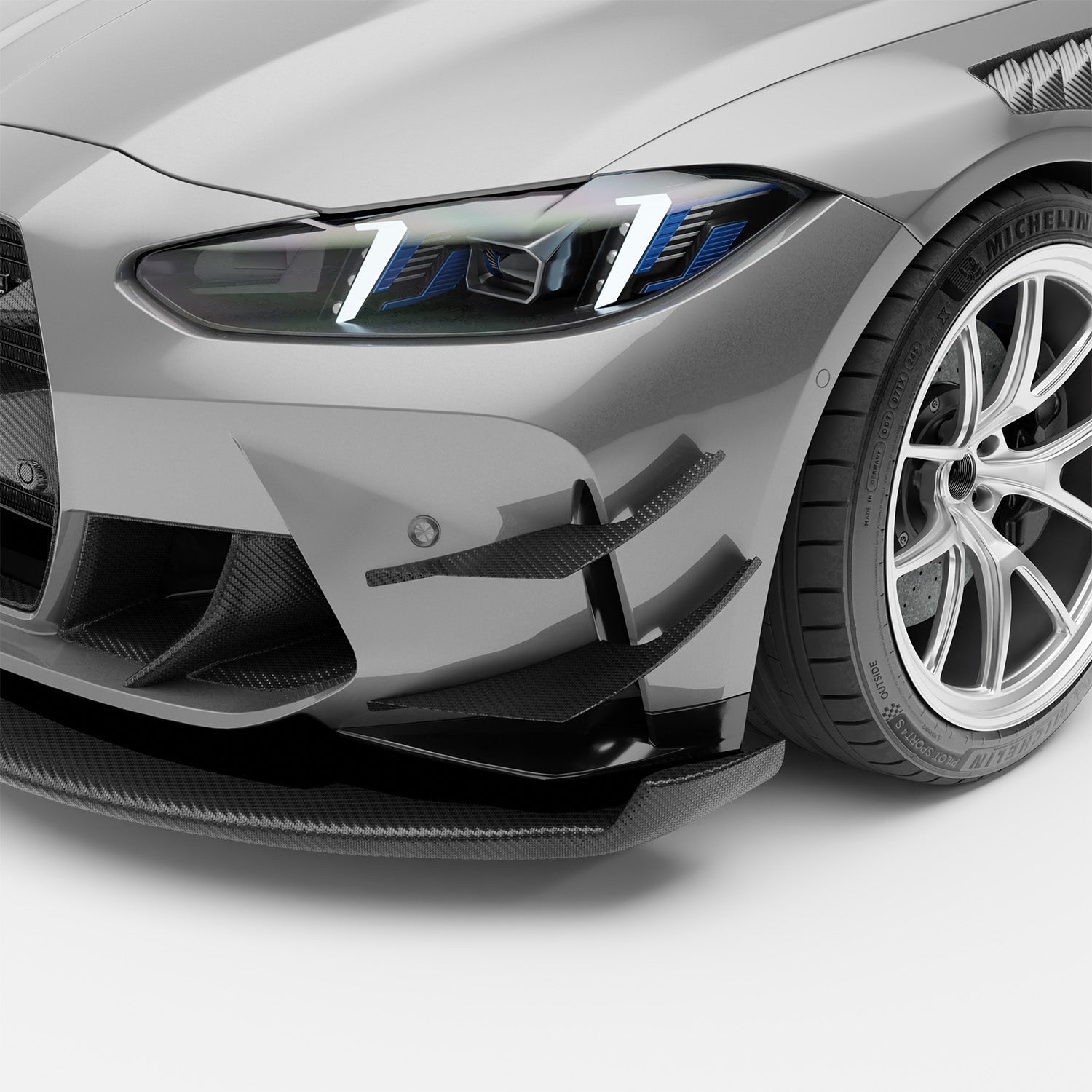 BMW M3 G80 Carbon Fiber Front Bumper Canards