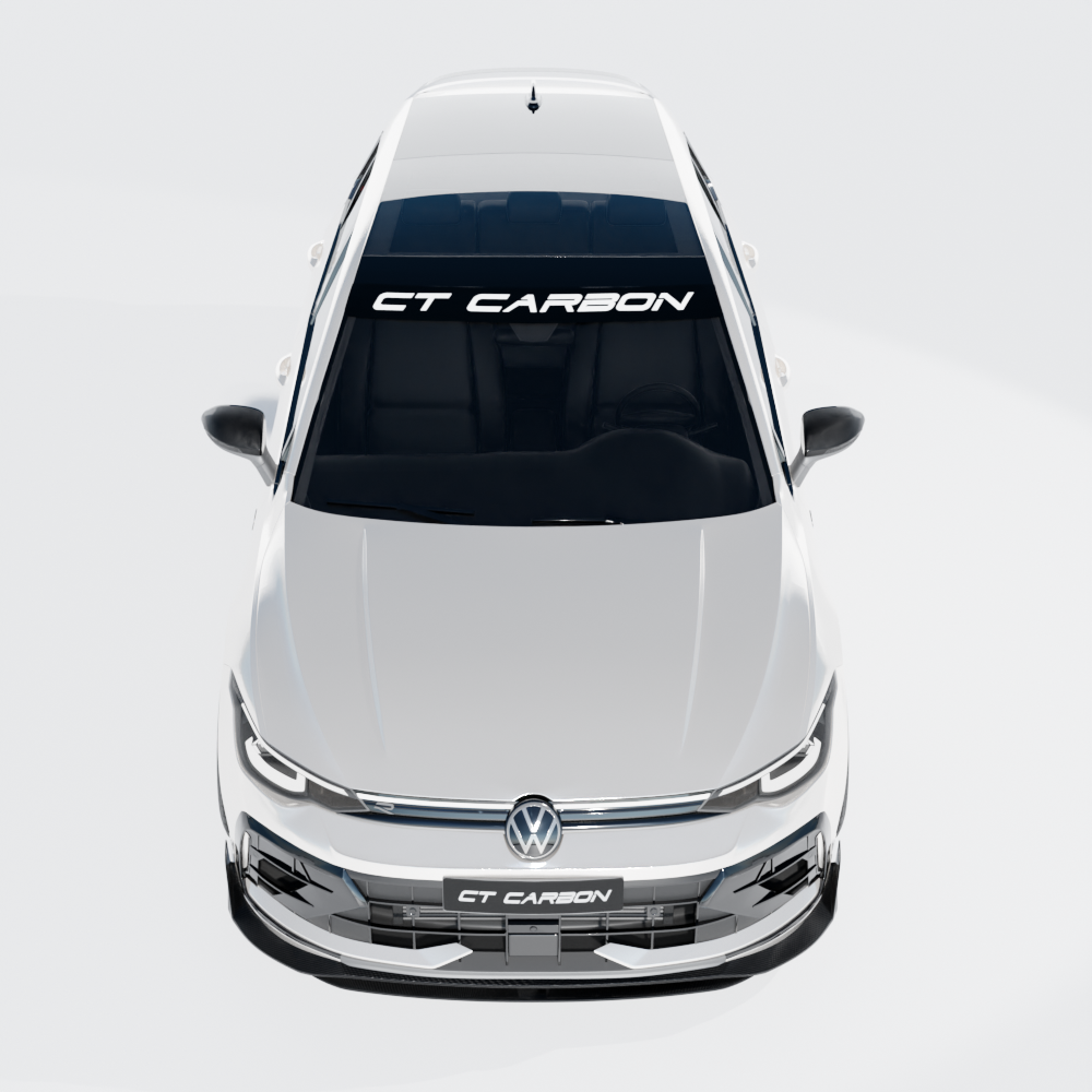 VW GOLF MK8.5 R CARBON FIBRE SPLITTER - CT DESIGN-Splitter-CT CARBON-CT Carbon - High-quality carbon fiber and gloss black aerodynamic parts for premium sports and luxury vehicles.