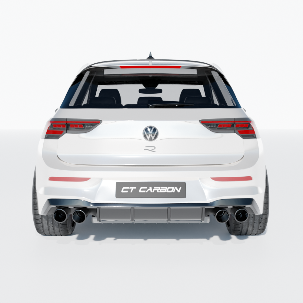 VW GOLF MK8.5 R CARBON FIBRE SPLITTER - CT DESIGN-Splitter-CT CARBON-CT Carbon - High-quality carbon fiber and gloss black aerodynamic parts for premium sports and luxury vehicles.