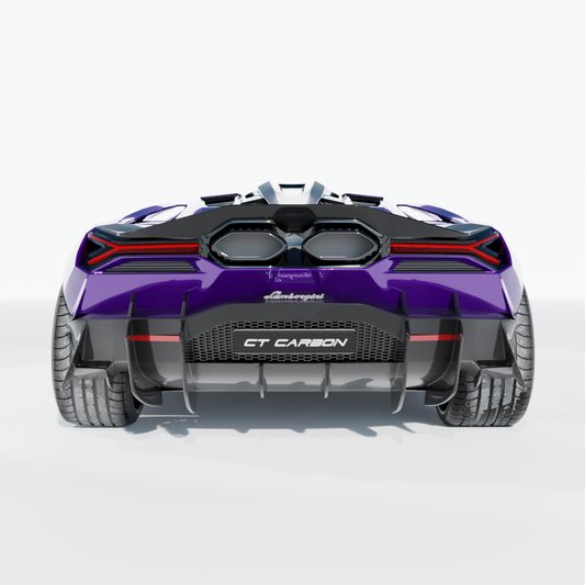 LAMBORGHINI REVUELTO CARBON FIBRE REAR DIFFUSER - CT DESIGN-Diffuser-CT CARBON-CT Carbon - High-quality carbon fiber and gloss black aerodynamic parts for premium sports and luxury vehicles.