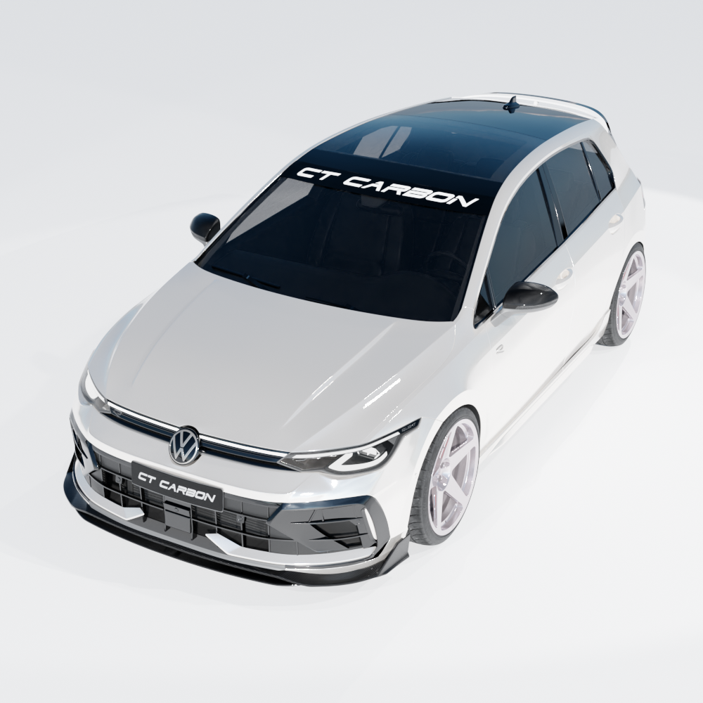 VW GOLF MK8.5 R CARBON FIBRE SPLITTER - CT DESIGN-Splitter-CT CARBON-CT Carbon - High-quality carbon fiber and gloss black aerodynamic parts for premium sports and luxury vehicles.