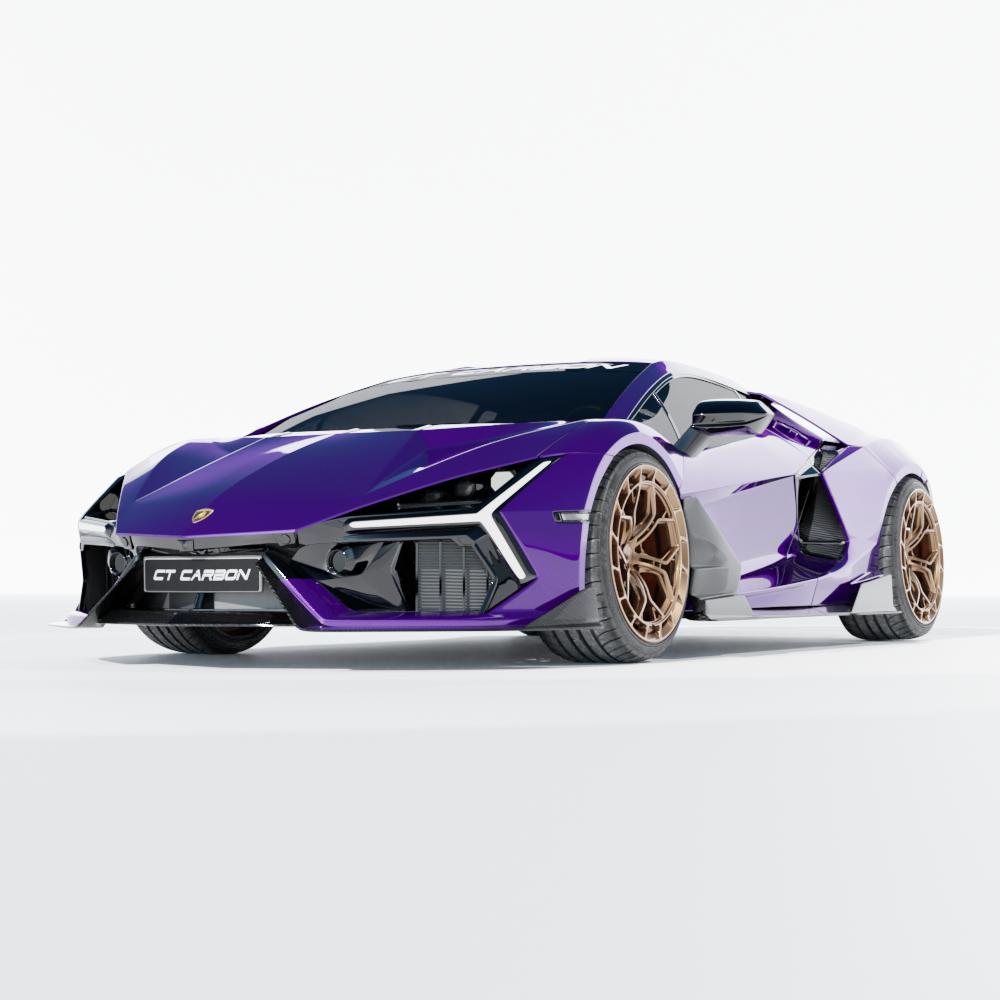 LAMBORGHINI REVUELTO CARBON FIBRE FRONT SPLITTER - CT DESIGN-Splitter-CT CARBON-CT Carbon - High-quality carbon fiber and gloss black aerodynamic parts for premium sports and luxury vehicles.
