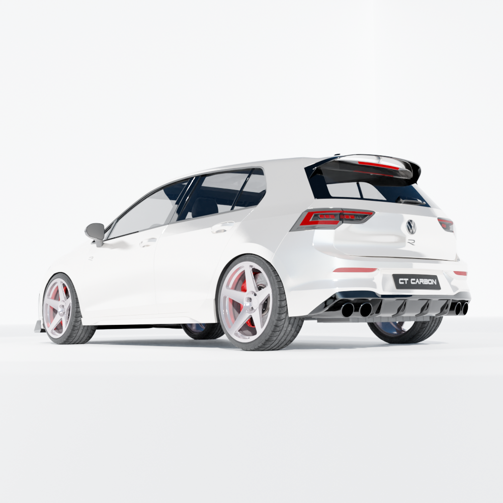 VW GOLF MK8.5 R CARBON FIBRE SPLITTER - CT DESIGN-Splitter-CT CARBON-CT Carbon - High-quality carbon fiber and gloss black aerodynamic parts for premium sports and luxury vehicles.