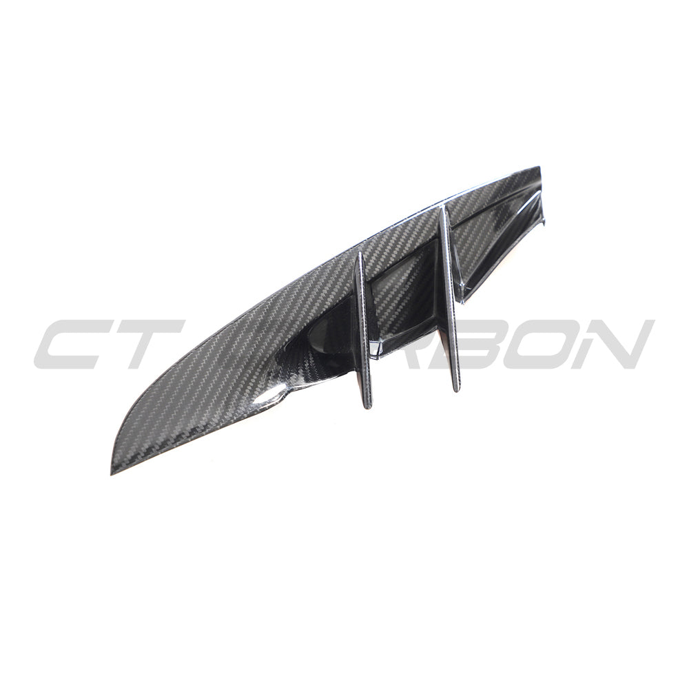 TOYOTA SUPRA 2019+ A90 CARBON FIBRE FRONT BUMPER VENT TRIM-Accessories-CT CARBON-CT Carbon - High-quality carbon fiber and gloss black aerodynamic parts for premium sports and luxury vehicles.