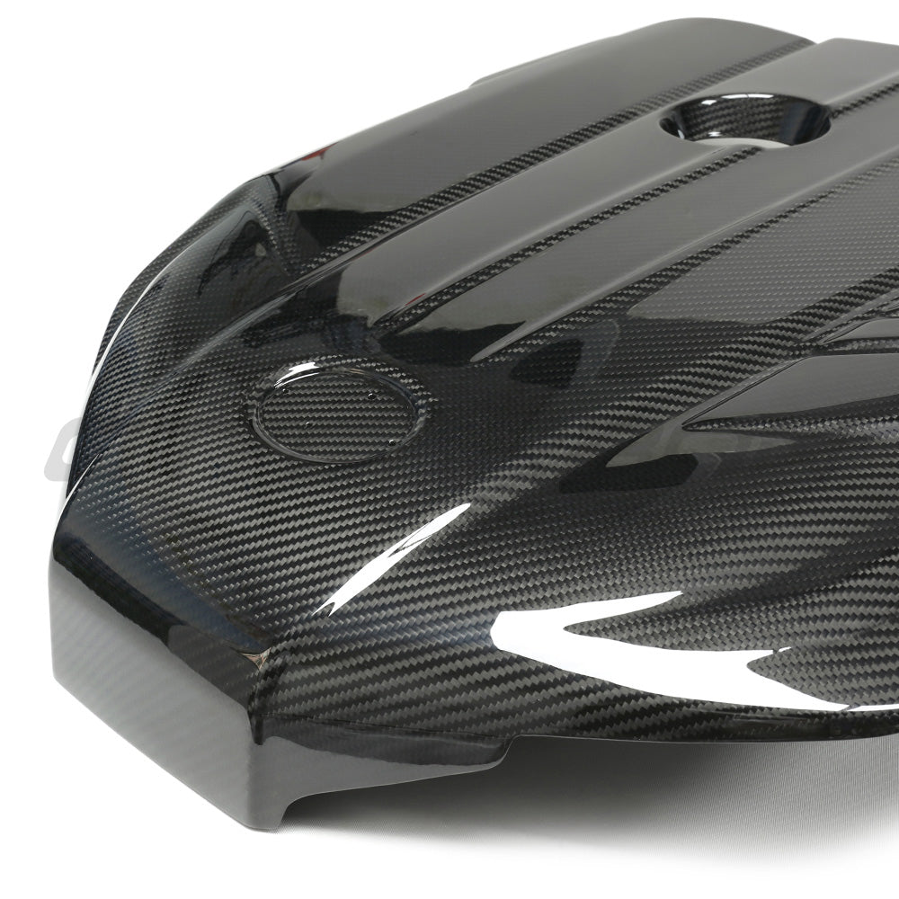 TOYOTA SUPRA A90 3.0T B58 CARBON FIBRE ENGINE COVER-Accessories-CT CARBON-CT Carbon - High-quality carbon fiber and gloss black aerodynamic parts for premium sports and luxury vehicles.