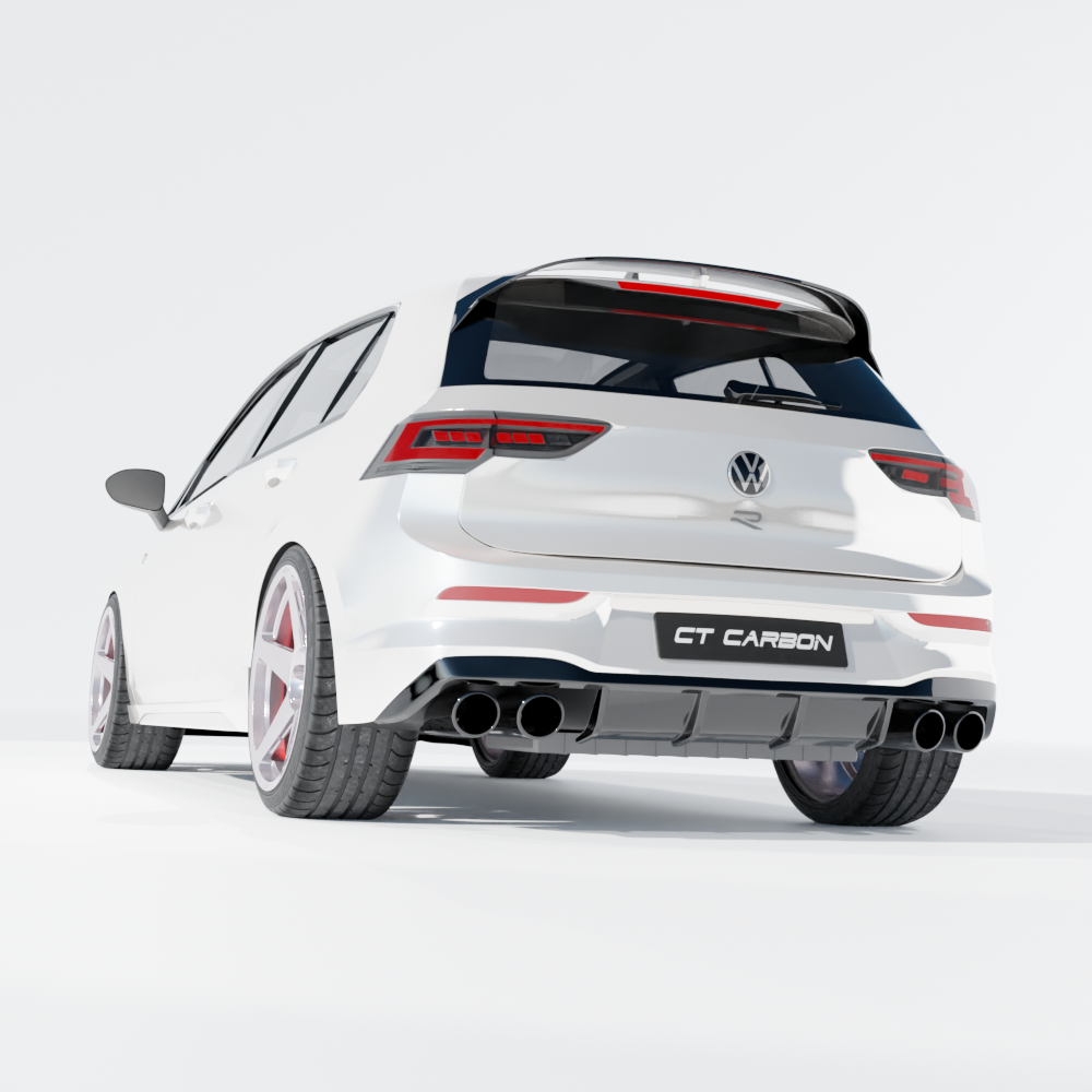 VW GOLF MK8.5 R CARBON FIBRE SPLITTER - CT DESIGN-Splitter-CT CARBON-CT Carbon - High-quality carbon fiber and gloss black aerodynamic parts for premium sports and luxury vehicles.