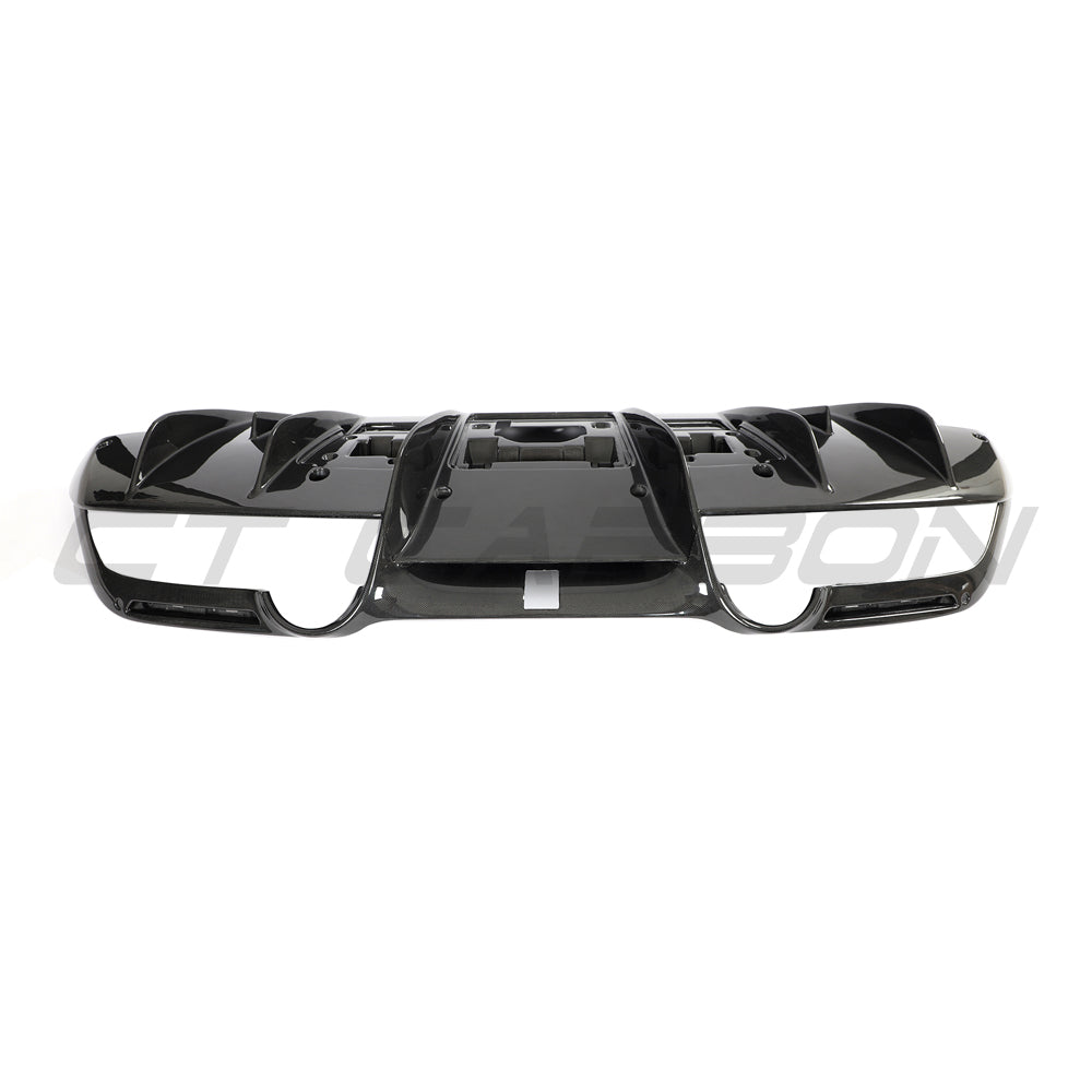 FERRARI F8 2019-2023 CARBON FIBRE DIFFUSER-Diffuser-CT CARBON-CT Carbon - High-quality carbon fiber and gloss black aerodynamic parts for premium sports and luxury vehicles.