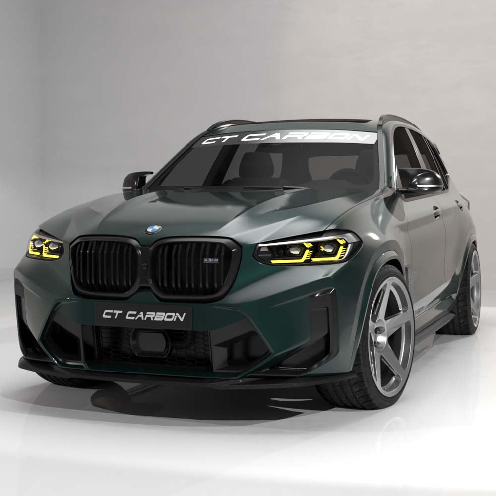 BMW F97 X3M & F98 X4M 2021-2024 (LCI) CARBON FIBRE SPLITTER - CT DESIGN