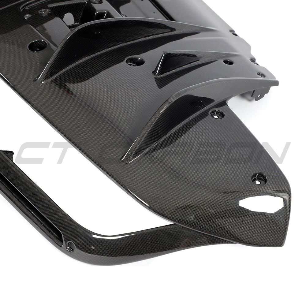 FERRARI F8 2019-2023 CARBON FIBRE DIFFUSER-Diffuser-CT CARBON-CT Carbon - High-quality carbon fiber and gloss black aerodynamic parts for premium sports and luxury vehicles.