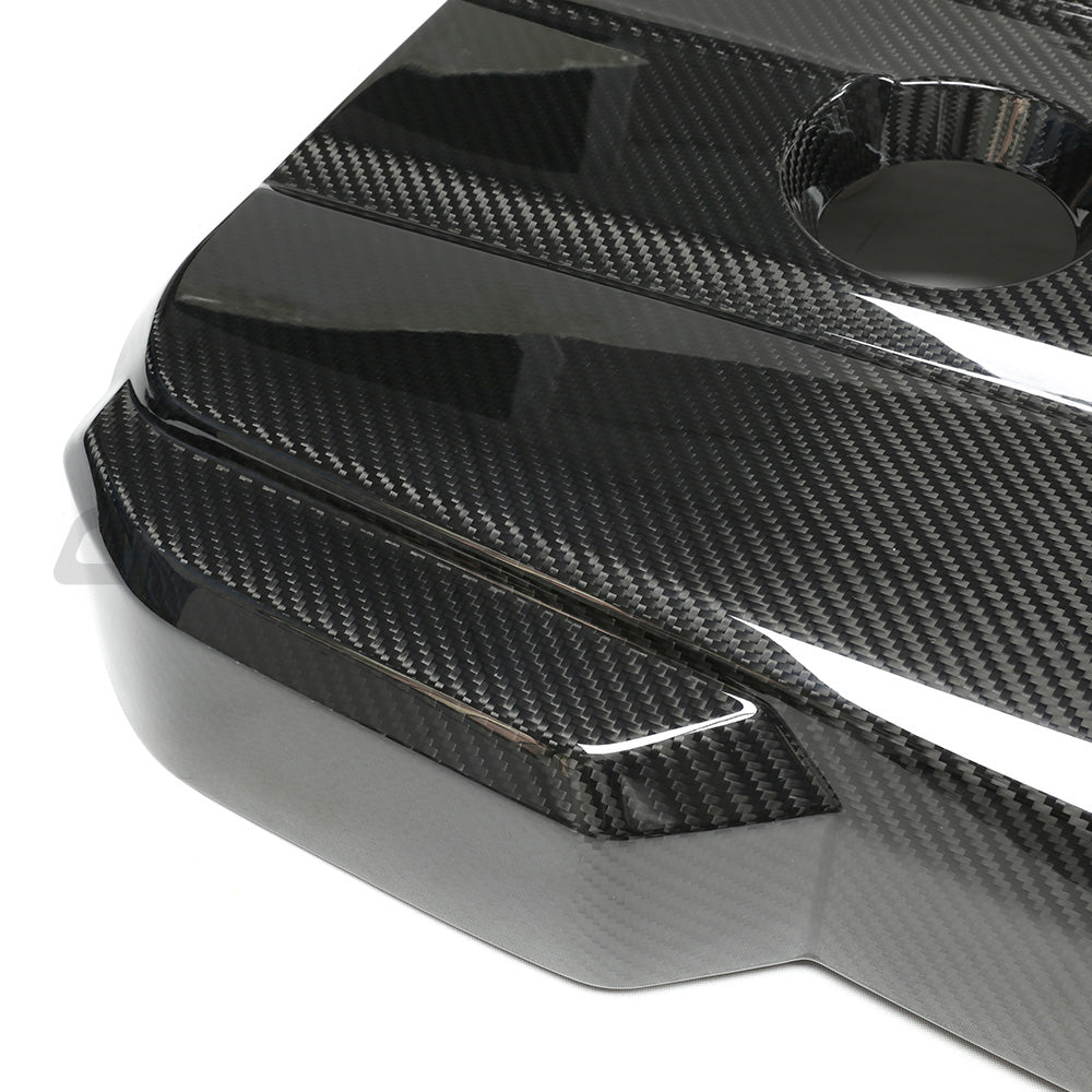 TOYOTA SUPRA A90 3.0T B58 CARBON FIBRE ENGINE COVER-Accessories-CT CARBON-CT Carbon - High-quality carbon fiber and gloss black aerodynamic parts for premium sports and luxury vehicles.
