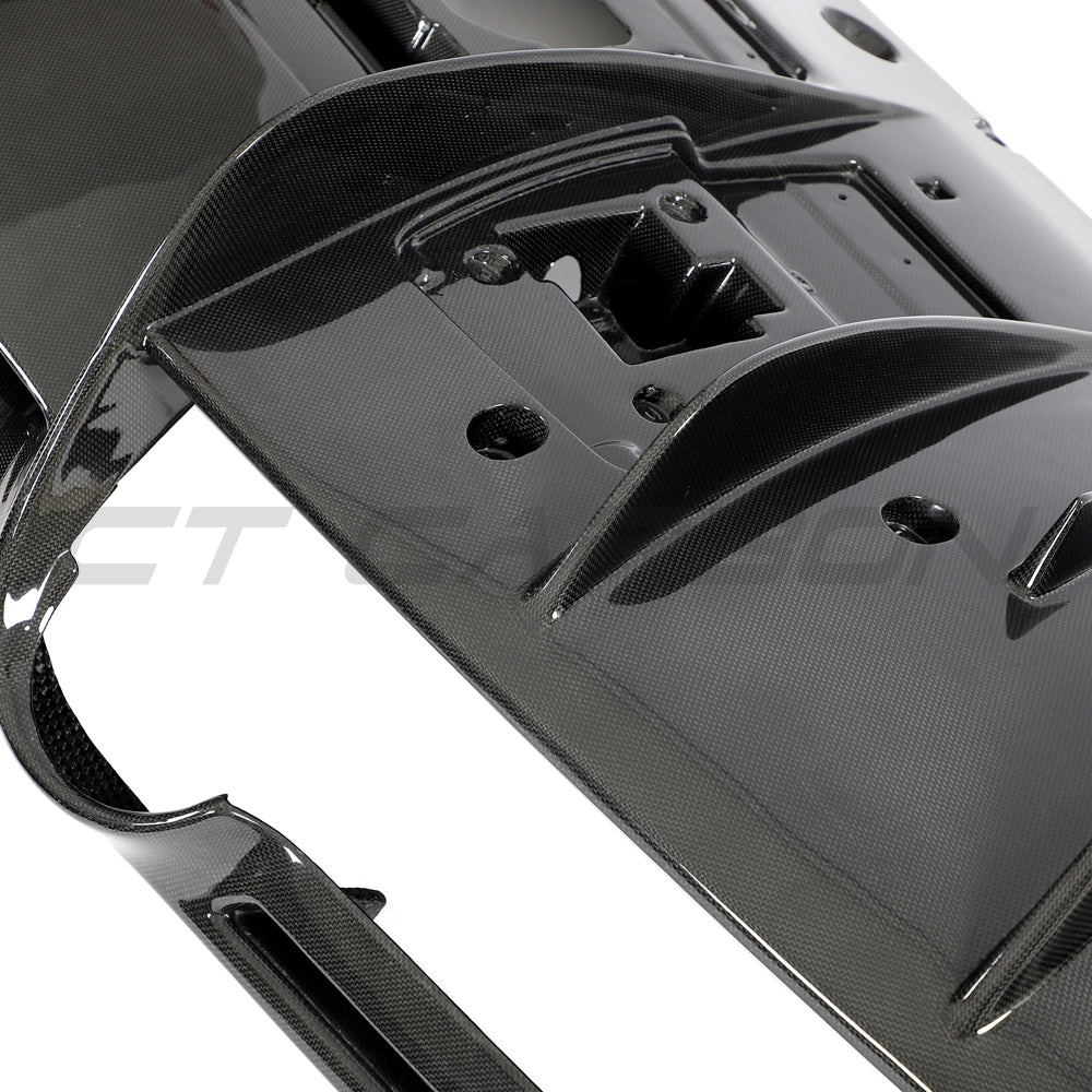 FERRARI F8 2019-2023 CARBON FIBRE DIFFUSER-Diffuser-CT CARBON-CT Carbon - High-quality carbon fiber and gloss black aerodynamic parts for premium sports and luxury vehicles.