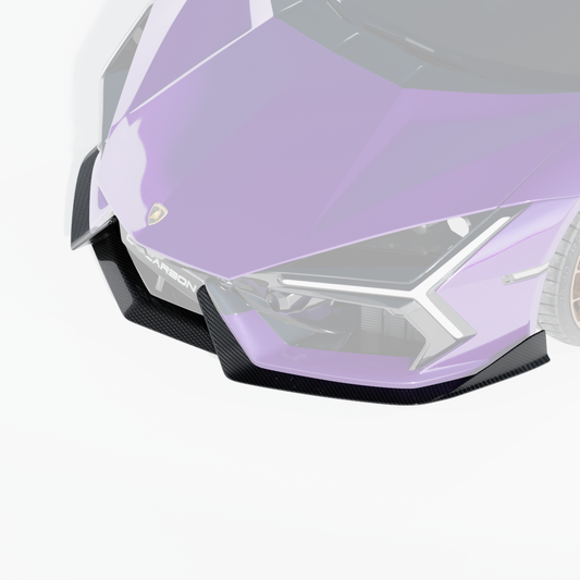LAMBORGHINI REVUELTO CARBON FIBRE FRONT SPLITTER - CT DESIGN-Splitter-CT CARBON-CT Carbon - High-quality carbon fiber and gloss black aerodynamic parts for premium sports and luxury vehicles.