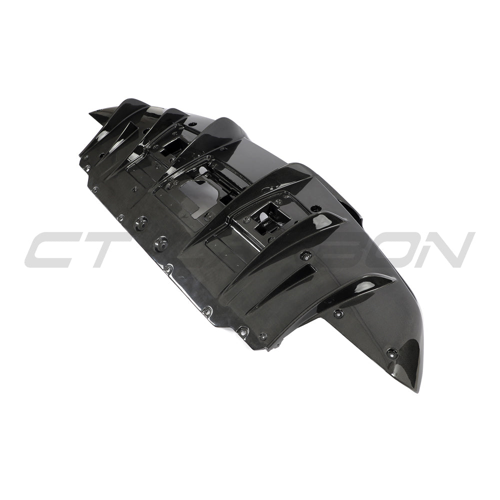 FERRARI F8 2019-2023 CARBON FIBRE DIFFUSER-Diffuser-CT CARBON-CT Carbon - High-quality carbon fiber and gloss black aerodynamic parts for premium sports and luxury vehicles.