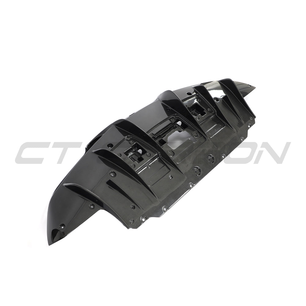 FERRARI F8 2019-2023 CARBON FIBRE DIFFUSER-Diffuser-CT CARBON-CT Carbon - High-quality carbon fiber and gloss black aerodynamic parts for premium sports and luxury vehicles.