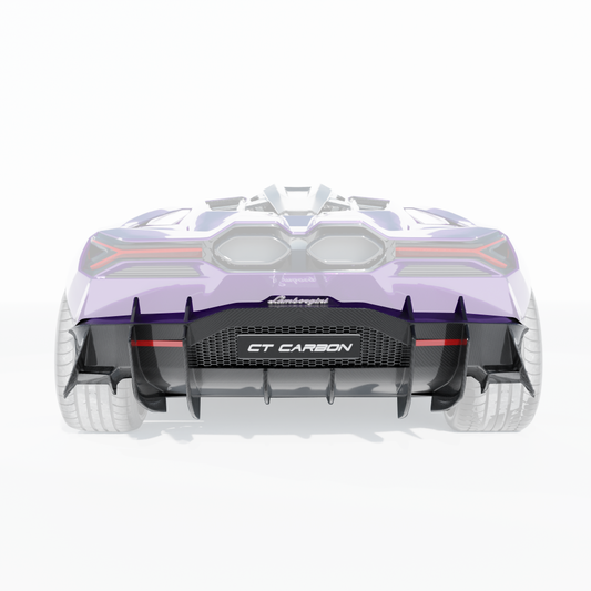 LAMBORGHINI REVUELTO CARBON FIBRE REAR DIFFUSER - CT DESIGN-Diffuser-CT CARBON-CT Carbon - High-quality carbon fiber and gloss black aerodynamic parts for premium sports and luxury vehicles.