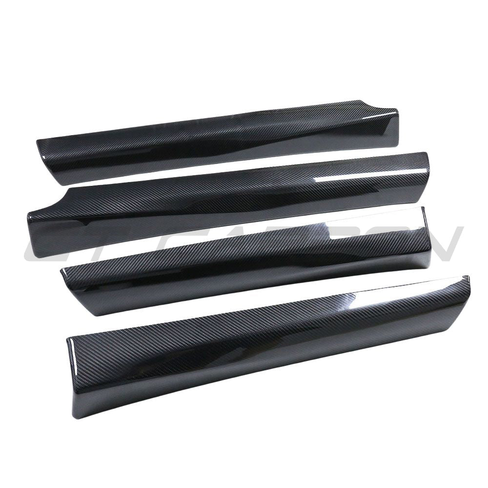 TESLA MODEL 3 2017-2023 CARBON FIBRE INTERIOR DOOR PANEL TRIM ADD ON-Accessories-CT CARBON-CT Carbon - High-quality carbon fiber and gloss black aerodynamic parts for premium sports and luxury vehicles.