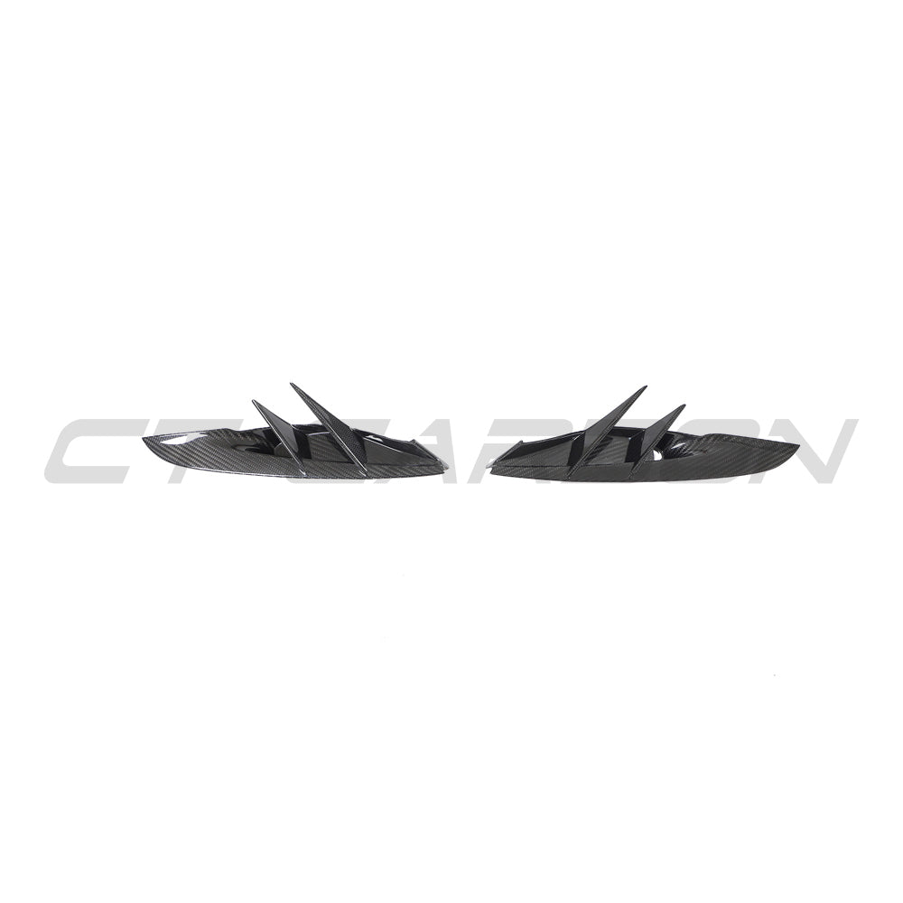 TOYOTA SUPRA 2019+ A90 CARBON FIBRE FRONT BUMPER VENT TRIM-Accessories-CT CARBON-CT Carbon - High-quality carbon fiber and gloss black aerodynamic parts for premium sports and luxury vehicles.