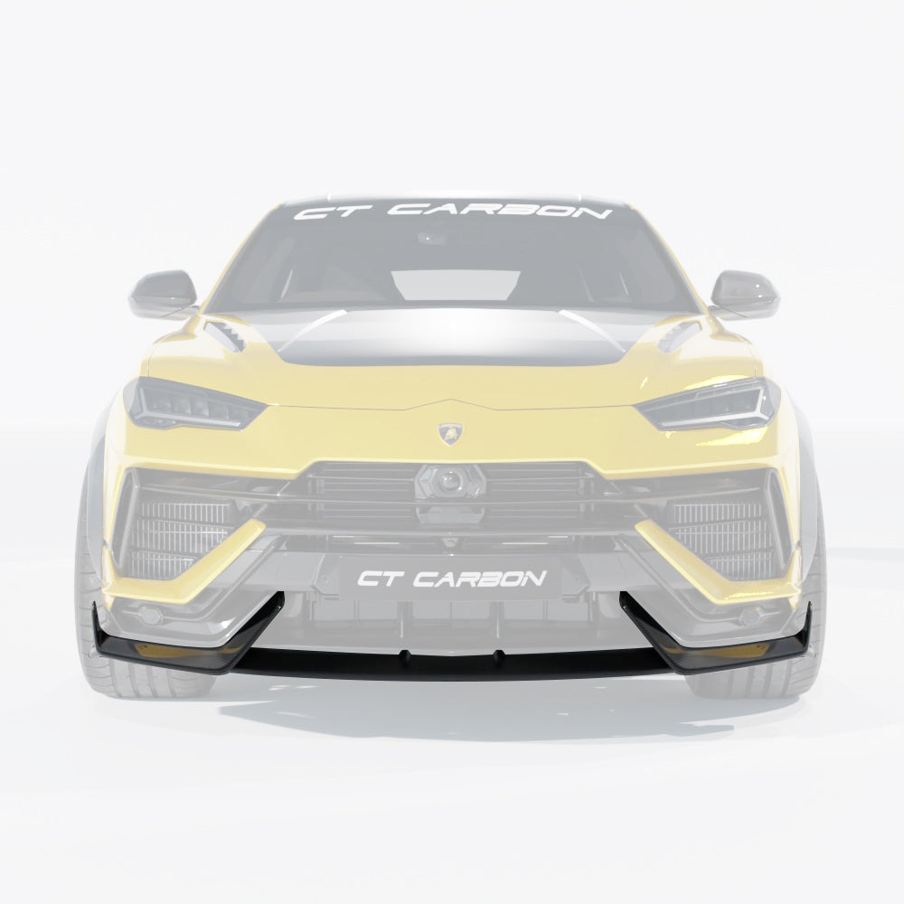 LAMBORGHINI URUS PERFORMANTE CARBON FIBRE SPLITTER - CT DESIGN-Splitter-CT CARBON-CT Carbon - High-quality carbon fiber and gloss black aerodynamic parts for premium sports and luxury vehicles.