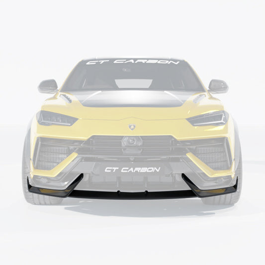 LAMBORGHINI URUS PERFORMANTE CARBON FIBRE SPLITTER - CT DESIGN-Splitter-CT CARBON-CT Carbon - High-quality carbon fiber and gloss black aerodynamic parts for premium sports and luxury vehicles.