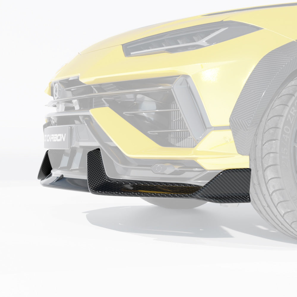 LAMBORGHINI URUS PERFORMANTE CARBON FIBRE SPLITTER - CT DESIGN-Splitter-CT CARBON-CT Carbon - High-quality carbon fiber and gloss black aerodynamic parts for premium sports and luxury vehicles.