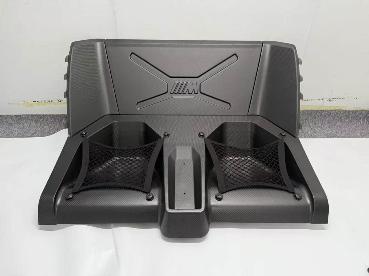 BMW M3/M4 SPLITTER - Rear Seat Delete in full dry carbon fiber.