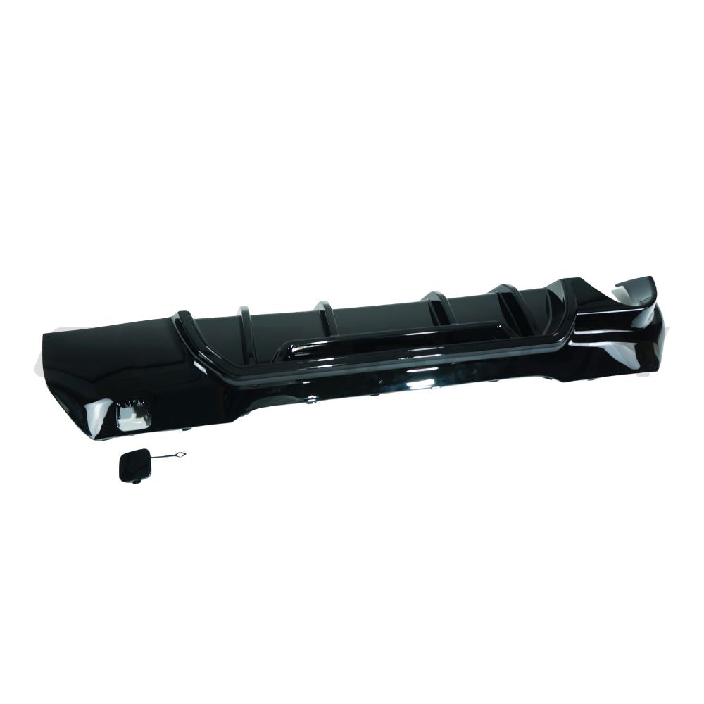 BMW F40 1 SERIES 2019-2024 GLOSS BLACK DIFFUSER - SINGLE EXIT-Diffuser-BLAK BY CT-CT Carbon - High-quality carbon fiber and gloss black aerodynamic parts for premium sports and luxury vehicles.